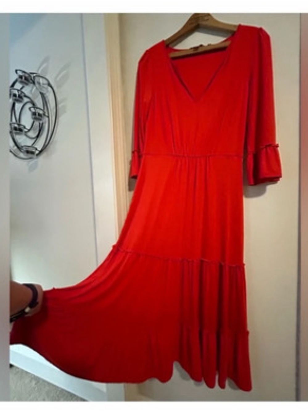 Boden midi tomato red dress size 2 happy summer casual date night fit